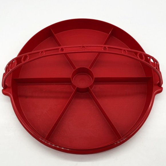 Tupperware 13" White 6 Way Storage/Snack/Veggie Container Removeable Handle/Lid - Picture 6 of 7